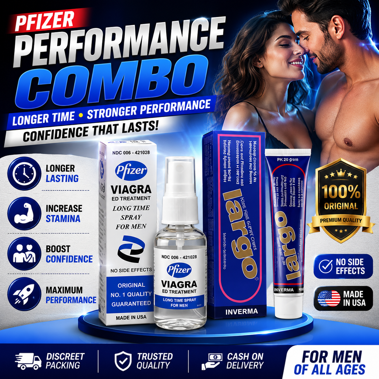 Largo + Pfizer Performance Combo-Original Imported | Cash on Delivery Available