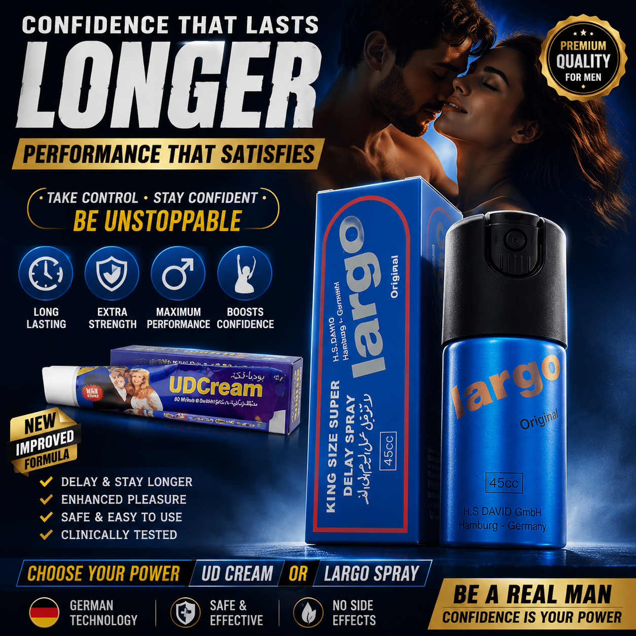 ULTIMATE PERFORMANCE COMBO 🔥 UD CREAM + LARGO SPRAY Longer Performance • Maximum Confidence
