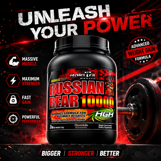 RUSSIAN BEAR 10000 HGH | Premium Mass Gainer for Fast Weight Gain & Muscle Growth