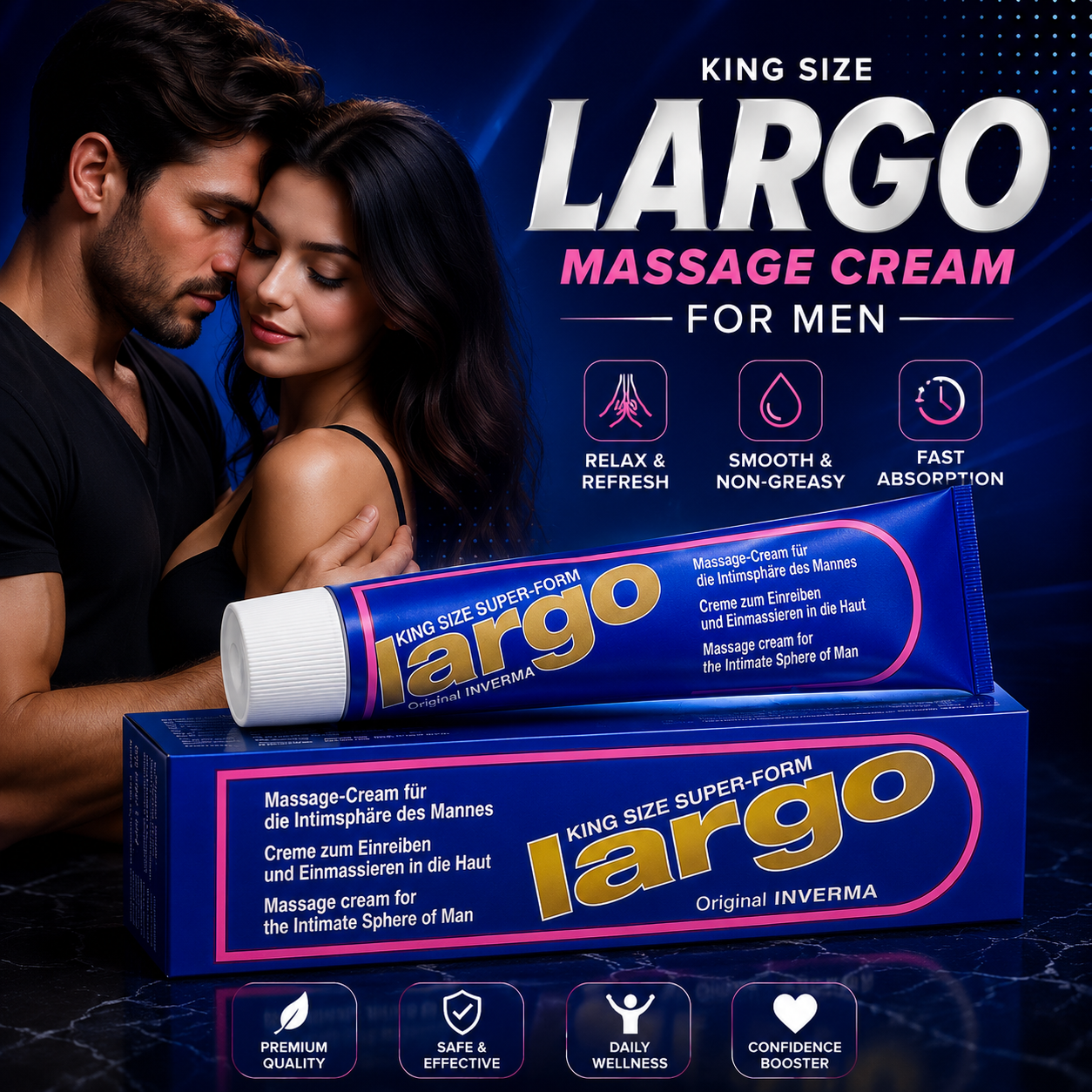 Largo King Size Massage Cream for Men